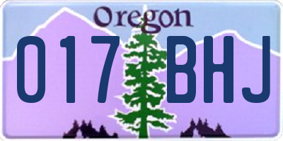 OR license plate 017BHJ