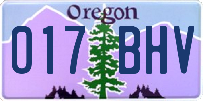 OR license plate 017BHV