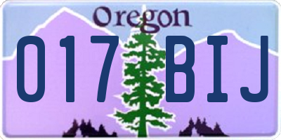 OR license plate 017BIJ