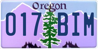 OR license plate 017BIM