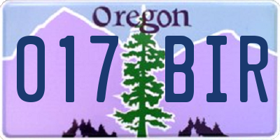 OR license plate 017BIR