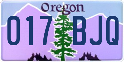 OR license plate 017BJQ