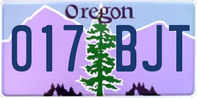 OR license plate 017BJT