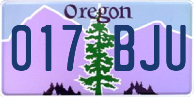 OR license plate 017BJU