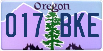 OR license plate 017BKE