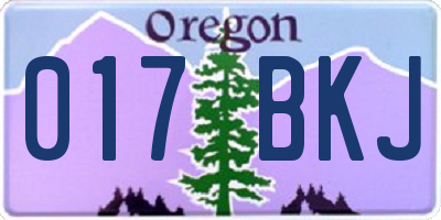 OR license plate 017BKJ