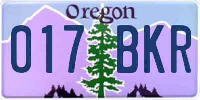 OR license plate 017BKR