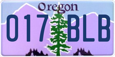 OR license plate 017BLB