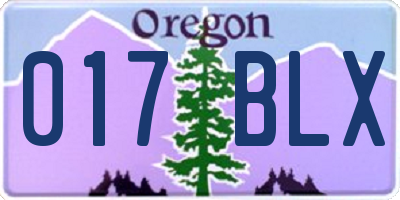 OR license plate 017BLX