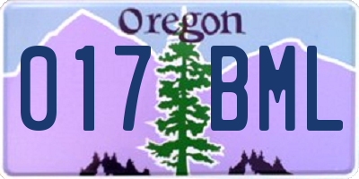 OR license plate 017BML