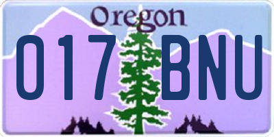 OR license plate 017BNU