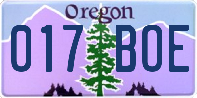 OR license plate 017BOE