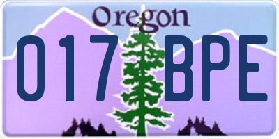 OR license plate 017BPE
