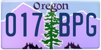 OR license plate 017BPG
