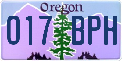 OR license plate 017BPH