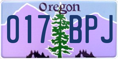 OR license plate 017BPJ