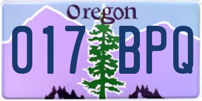 OR license plate 017BPQ