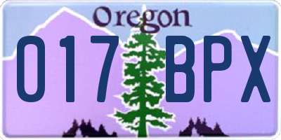 OR license plate 017BPX