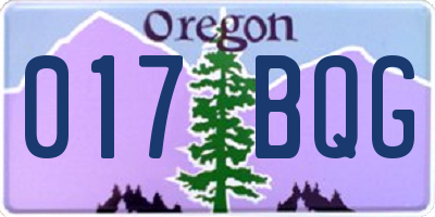 OR license plate 017BQG