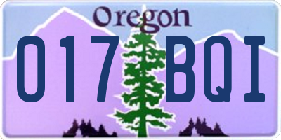 OR license plate 017BQI