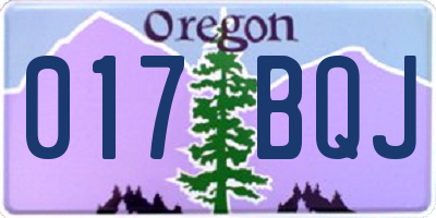 OR license plate 017BQJ