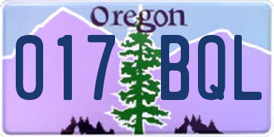 OR license plate 017BQL
