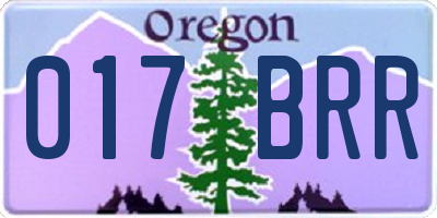 OR license plate 017BRR