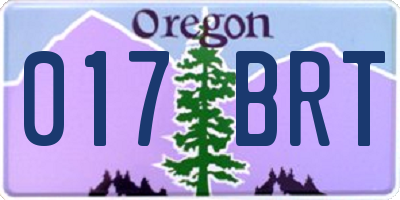 OR license plate 017BRT