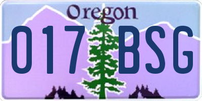 OR license plate 017BSG