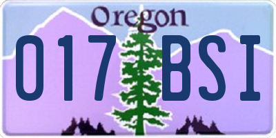 OR license plate 017BSI