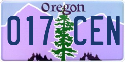 OR license plate 017CEN