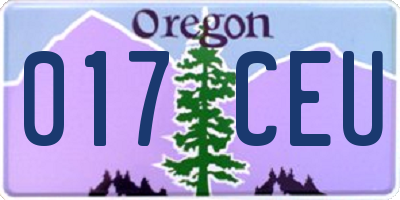OR license plate 017CEU