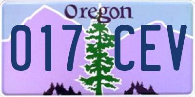 OR license plate 017CEV