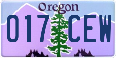OR license plate 017CEW