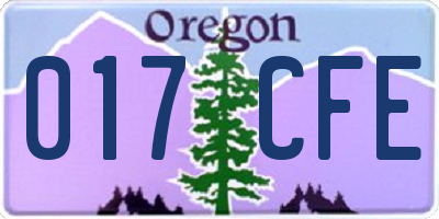OR license plate 017CFE
