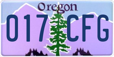 OR license plate 017CFG