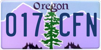 OR license plate 017CFN