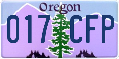 OR license plate 017CFP