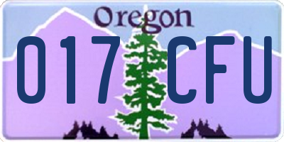 OR license plate 017CFU