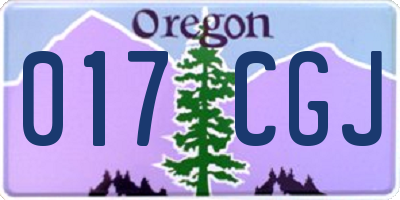 OR license plate 017CGJ