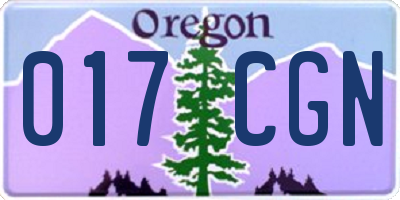 OR license plate 017CGN