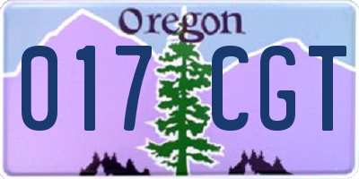 OR license plate 017CGT