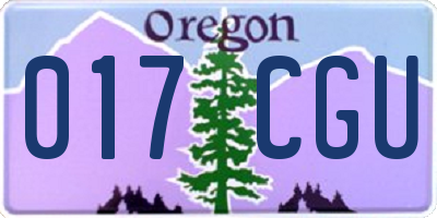 OR license plate 017CGU