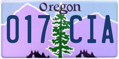 OR license plate 017CIA
