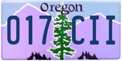 OR license plate 017CII