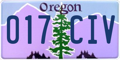 OR license plate 017CIV