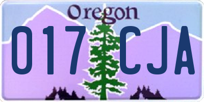 OR license plate 017CJA