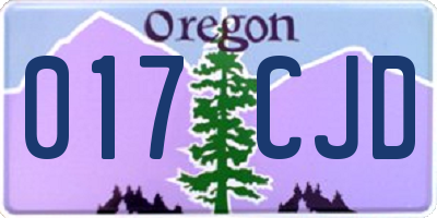 OR license plate 017CJD