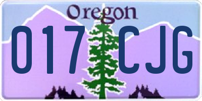 OR license plate 017CJG