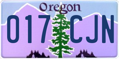 OR license plate 017CJN